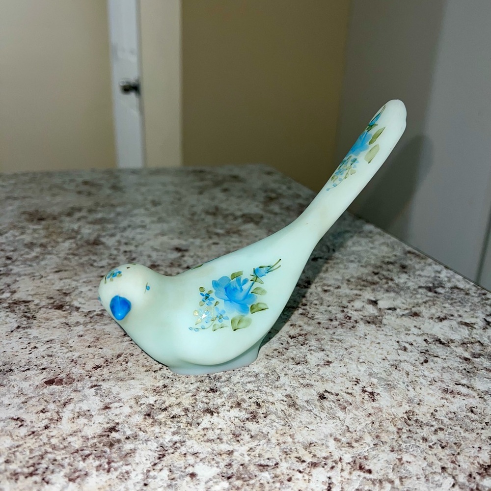 Fenton Happiness Bird- Hand Painted
